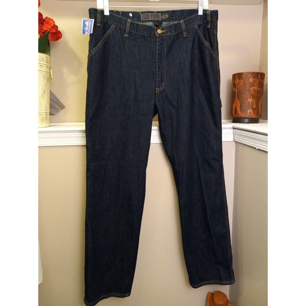 Zoo York Mens Straightleg Denim Dark Wash Jeans Size 38x34